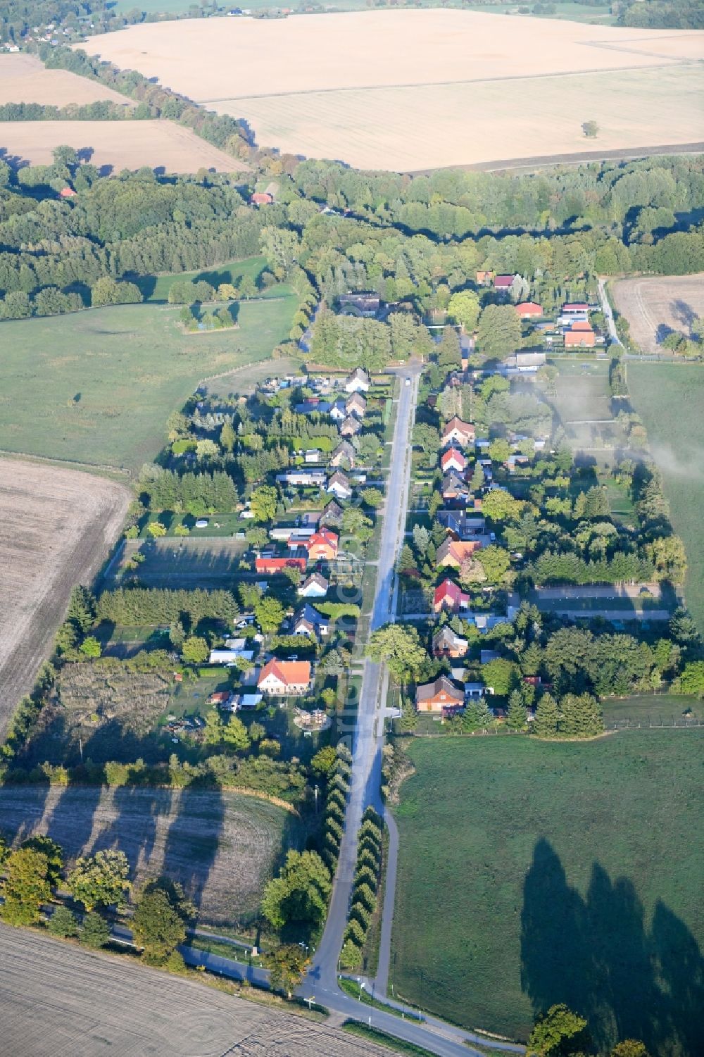 Boissow from above - Village view in Boissow in the state Mecklenburg - Western Pomerania, Germany