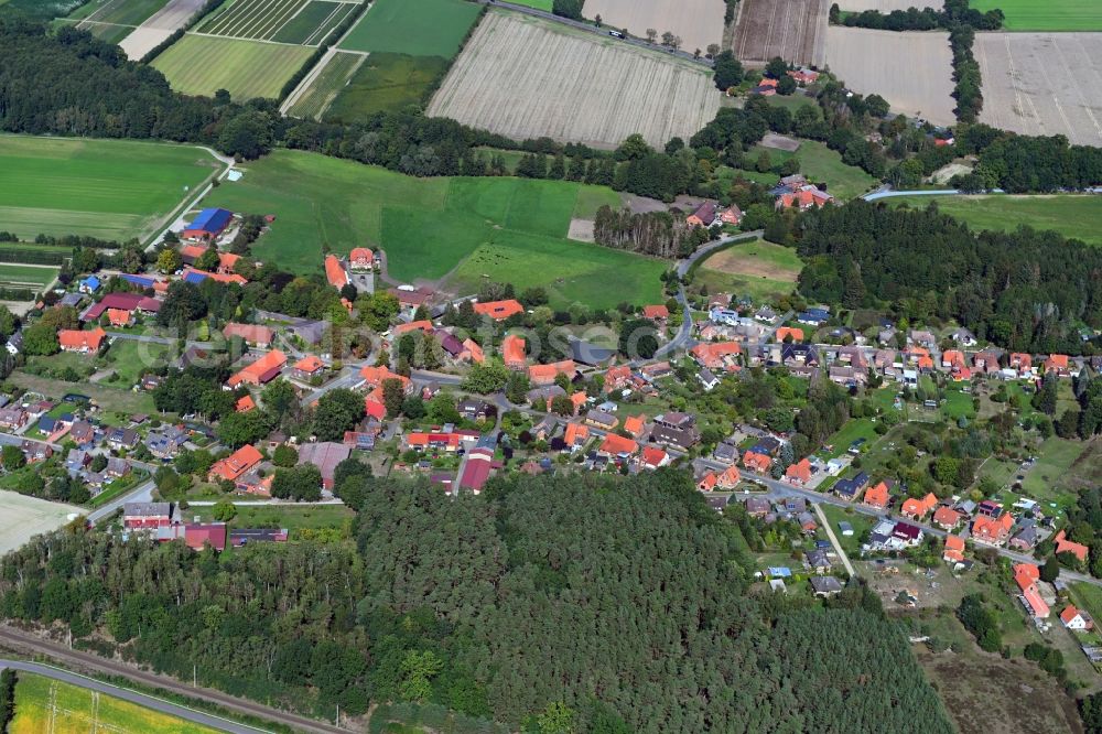 Bollensen from above - Village view in Bollensen in the state Lower Saxony, Germany