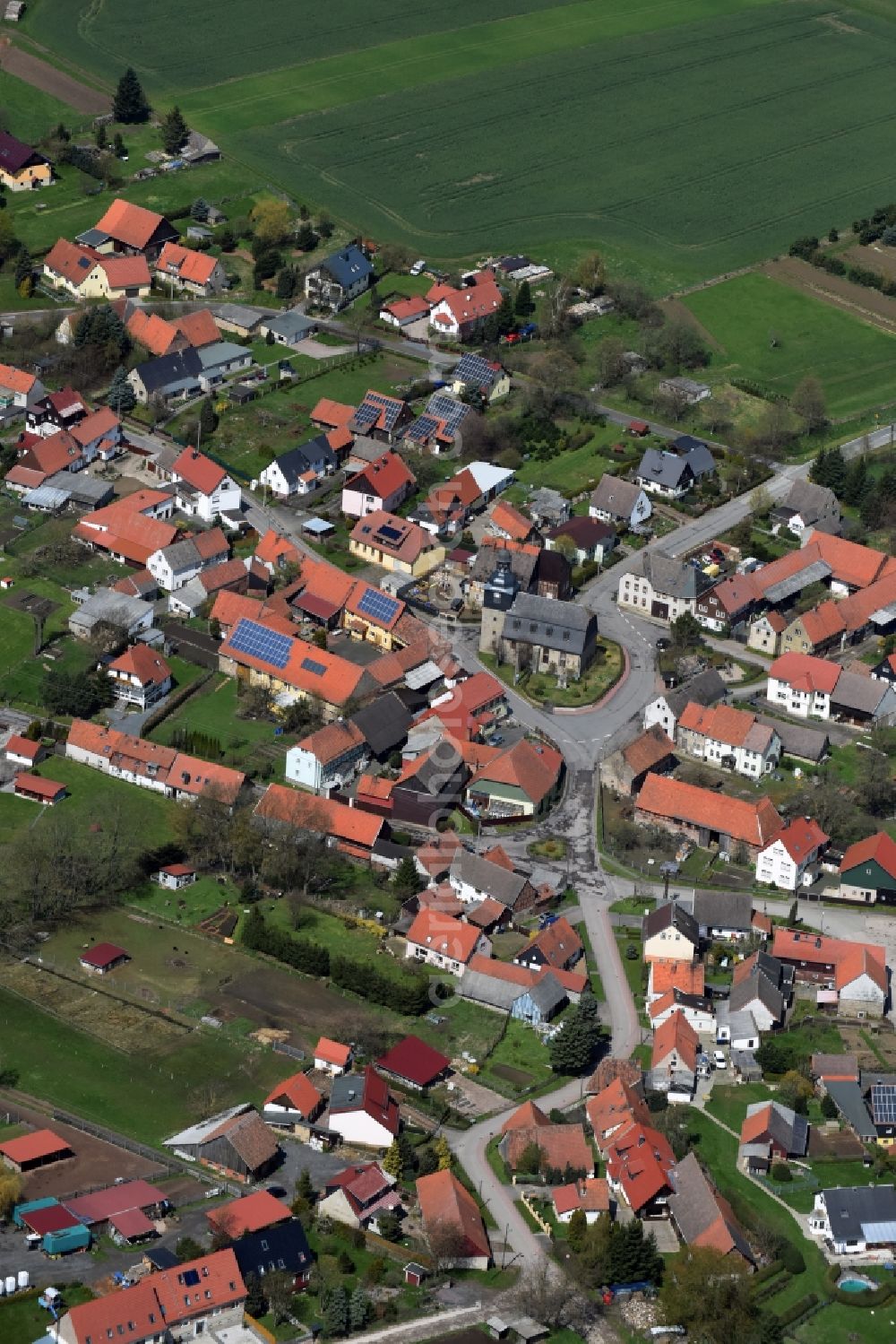 Breitenbach from above - Village view of Breitenbach in the state Saxony-Anhalt