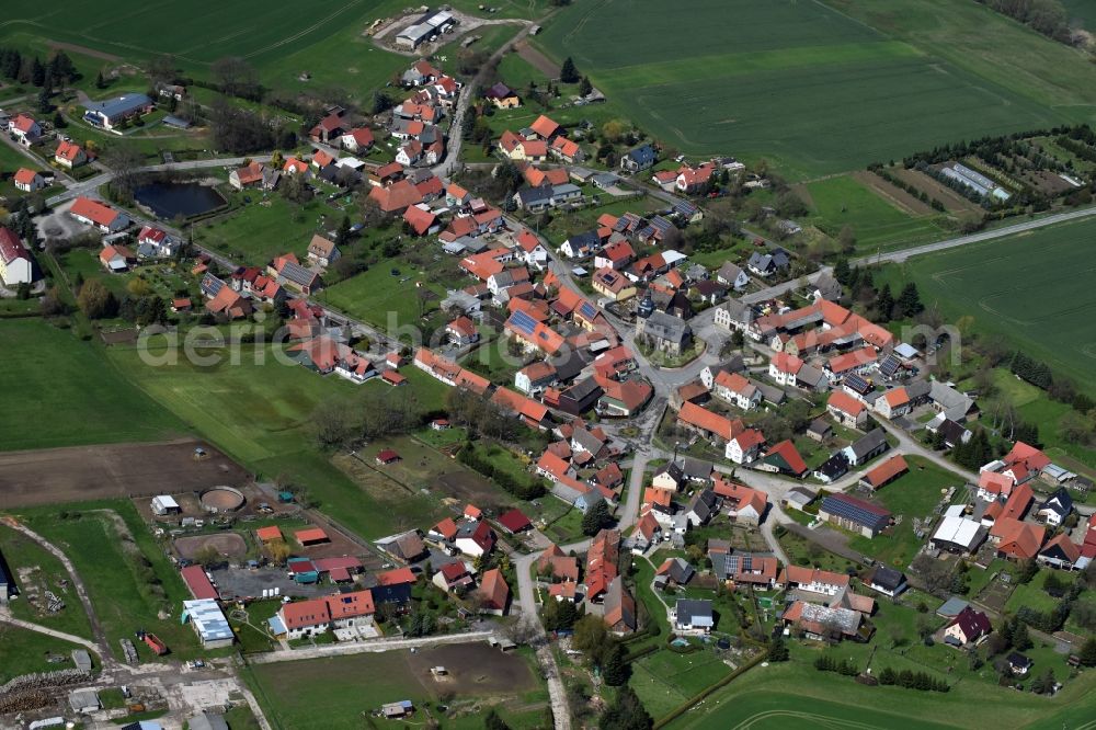 Breitenbach from the bird's eye view: Village view of Breitenbach in the state Saxony-Anhalt