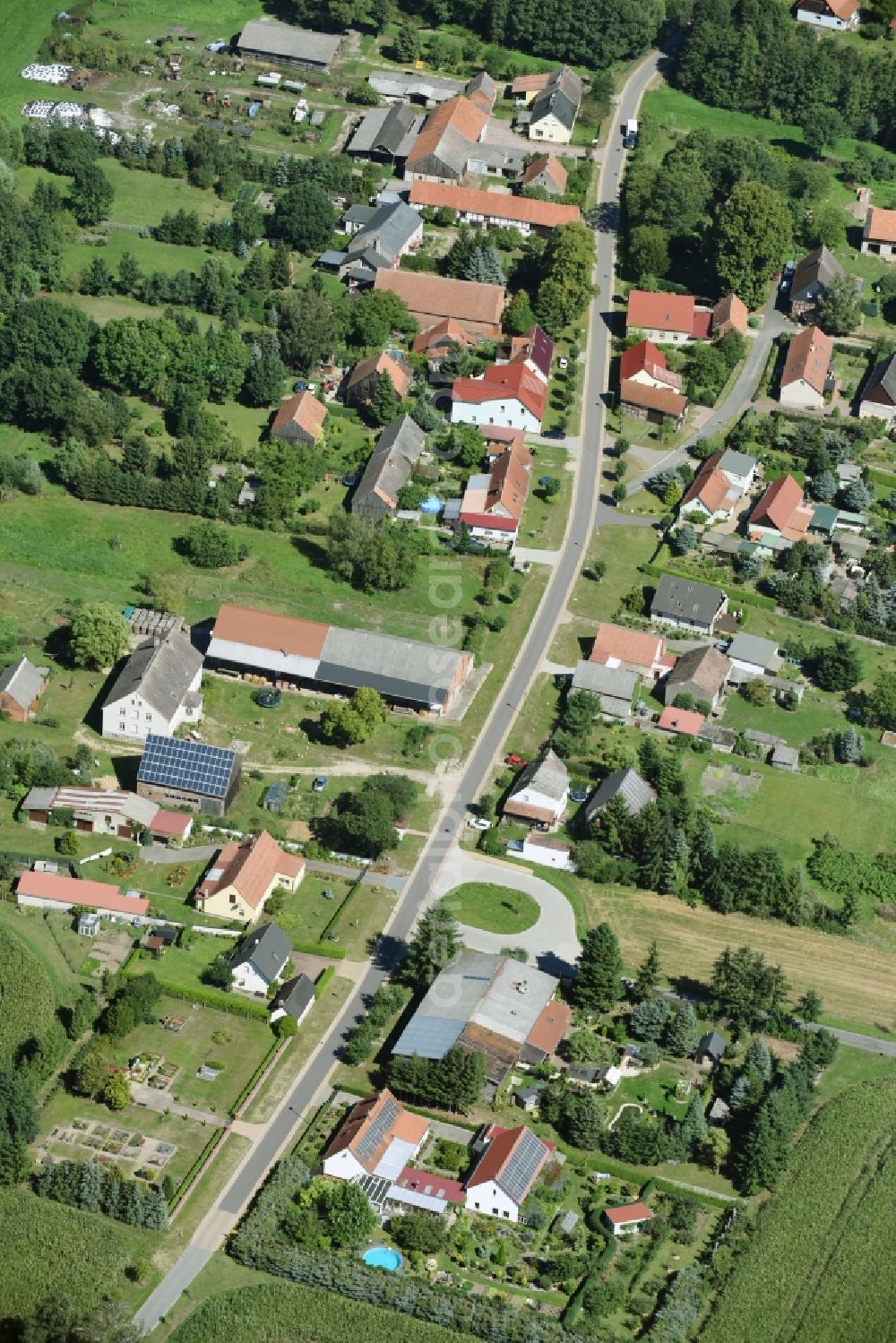 Brüsenhagen from above - View of the village of Bruesenhagen in the state of Brandenburg