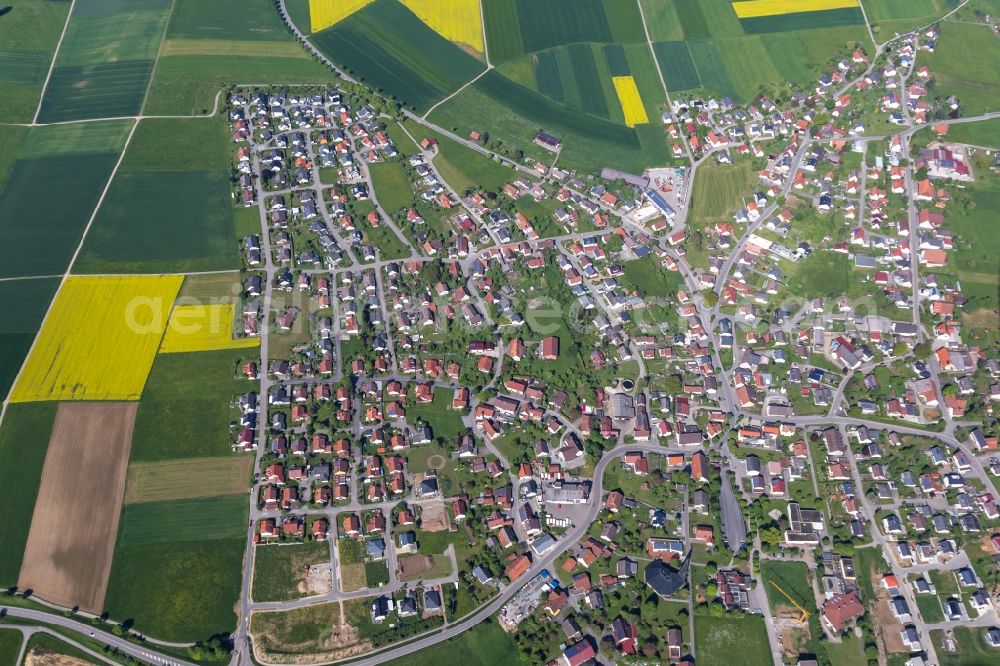 Bösingen from above - Village view in Boesingen in the state Baden-Wurttemberg, Germany