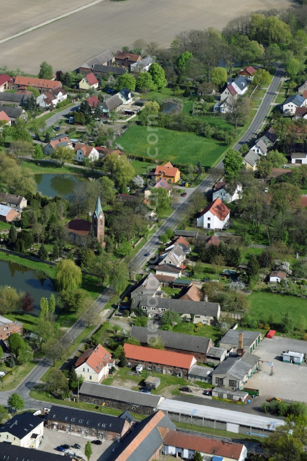 Aerial image Buchholz - Village view of Buchholz in the state Brandenburg