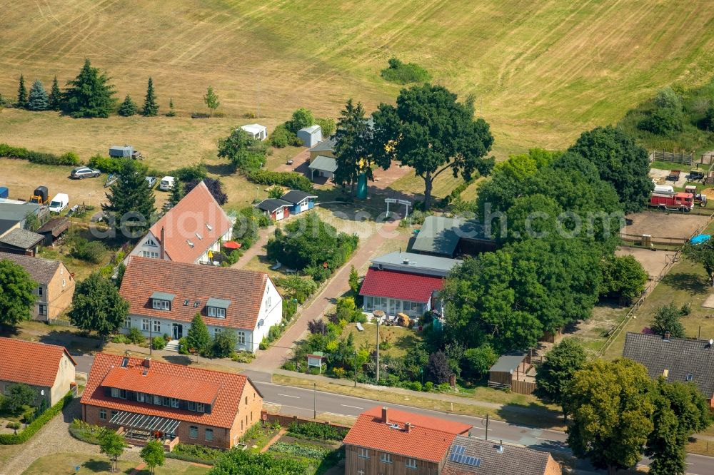 Buchholz from the bird's eye view: Village view in Buchholz in the state Mecklenburg - Western Pomerania, Germany