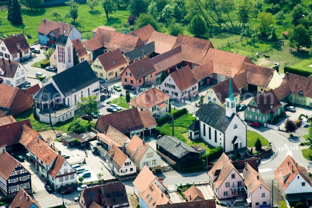 Aerial image Buhl - Village view in Buhl in Grand Est, France