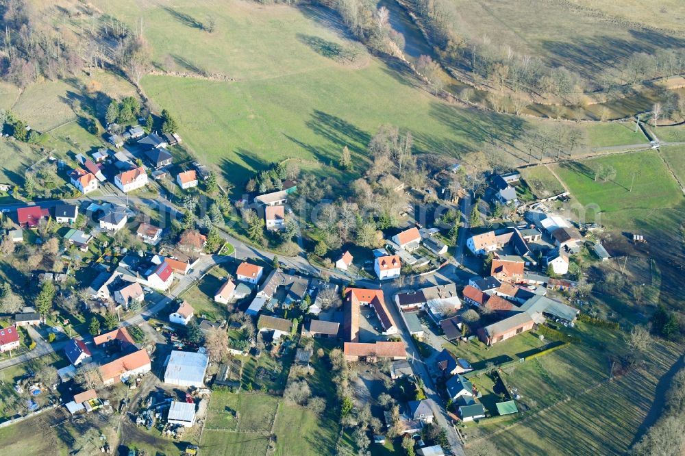 Cantdorf from above - Village view in Cantdorf in the state Brandenburg, Germany