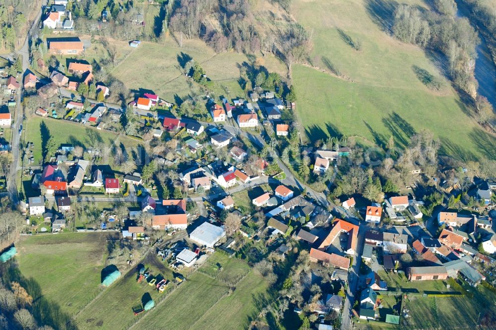 Cantdorf from the bird's eye view: Village view in Cantdorf in the state Brandenburg, Germany