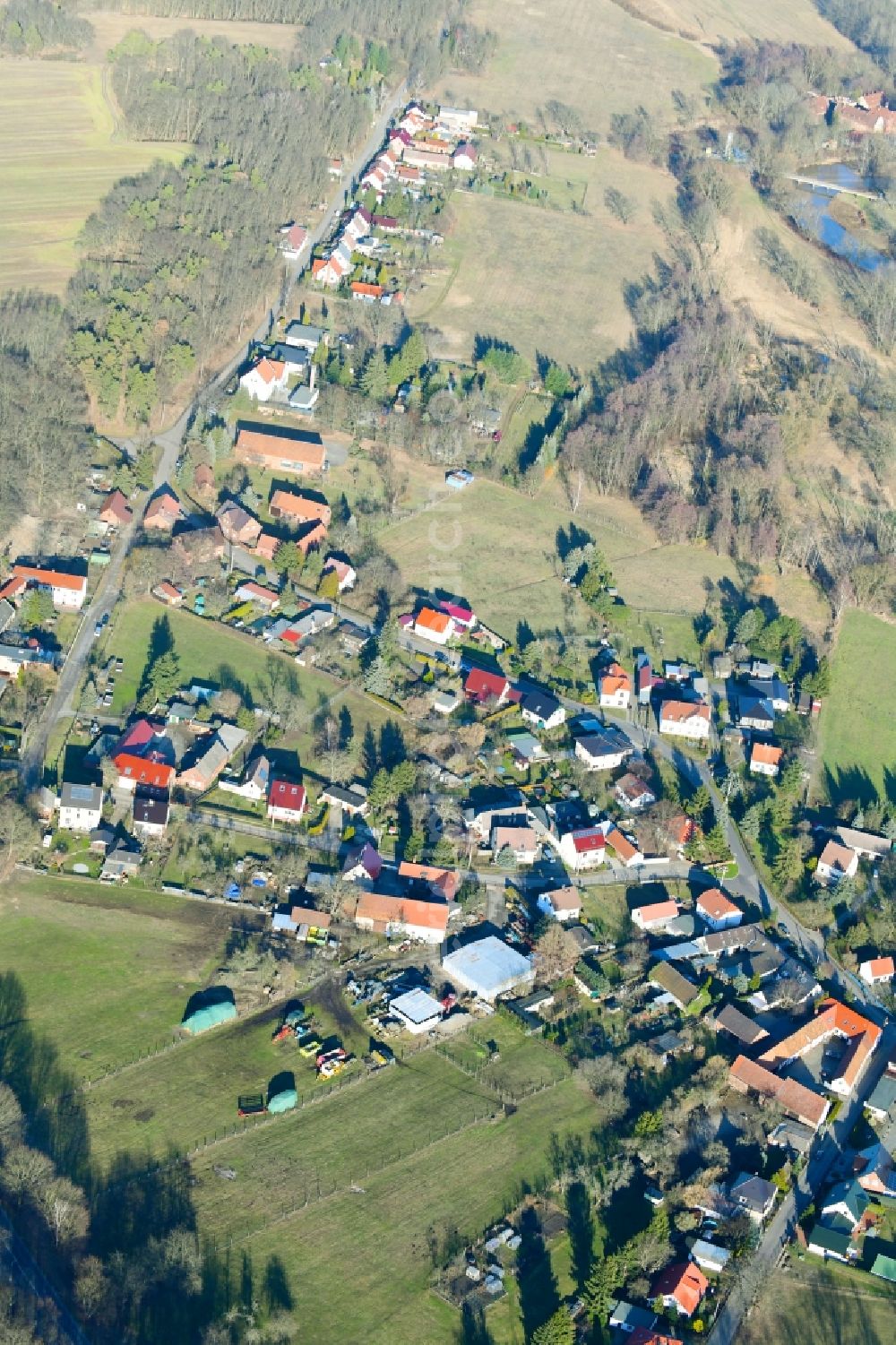 Aerial image Cantdorf - Village view in Cantdorf in the state Brandenburg, Germany