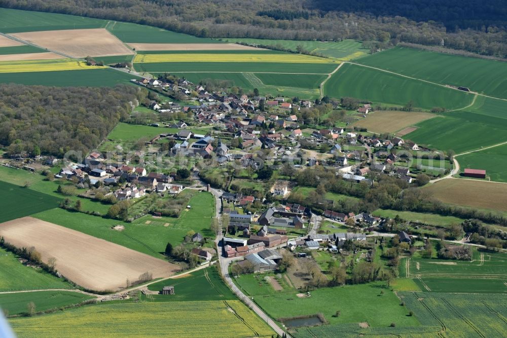 Catillon- Fumechon from the bird's eye view: Village view of Catillon- Fumechon in Nord-Pas-de-Calais Picardy, France