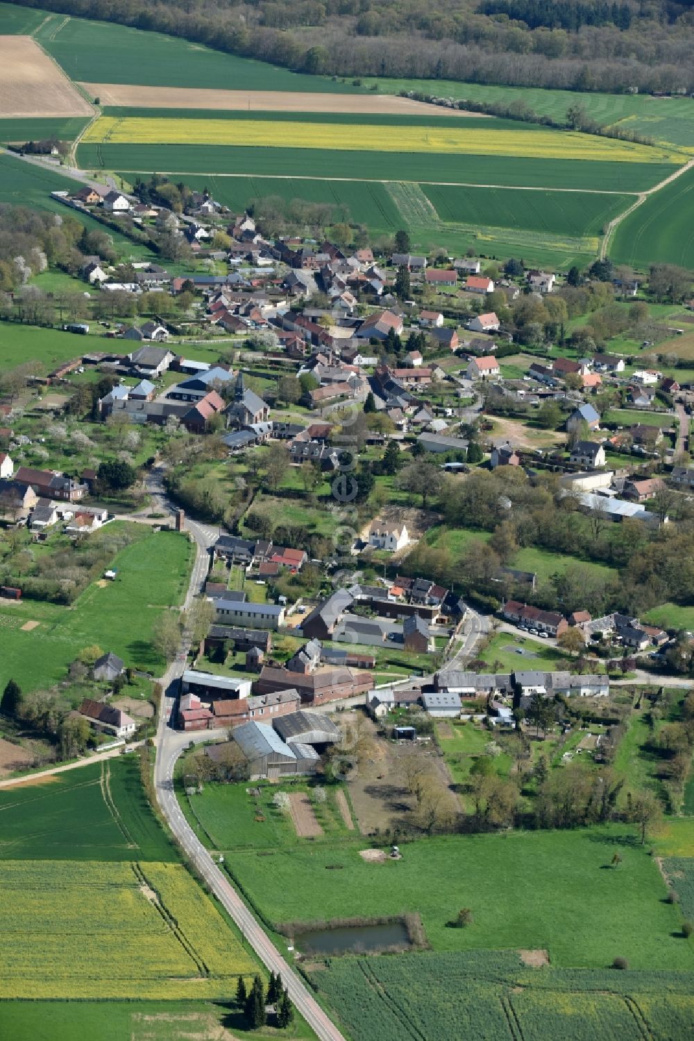 Aerial photograph Catillon- Fumechon - Village view of Catillon- Fumechon in Nord-Pas-de-Calais Picardy, France