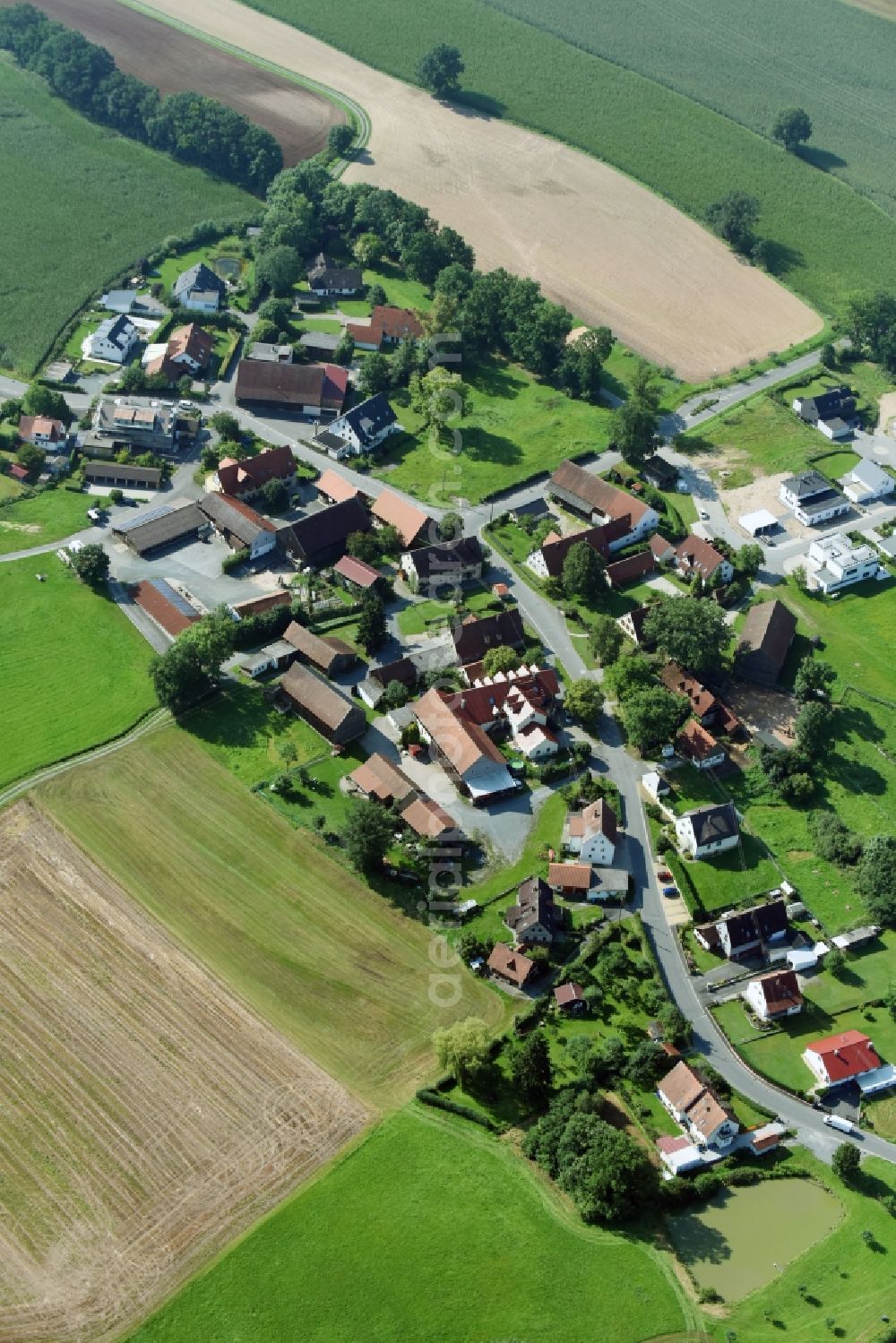 Aerial photograph Cottenbach - Village view in Cottenbach in the state Bavaria, Germany