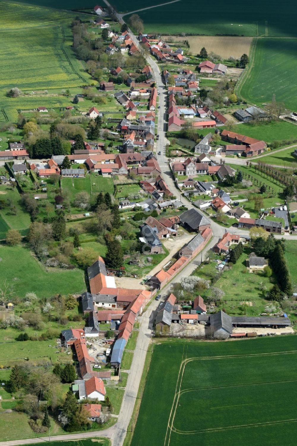 Aerial image Coullemelle - Village view of Coullemelle in Nord-Pas-de-Calais Picardy, France