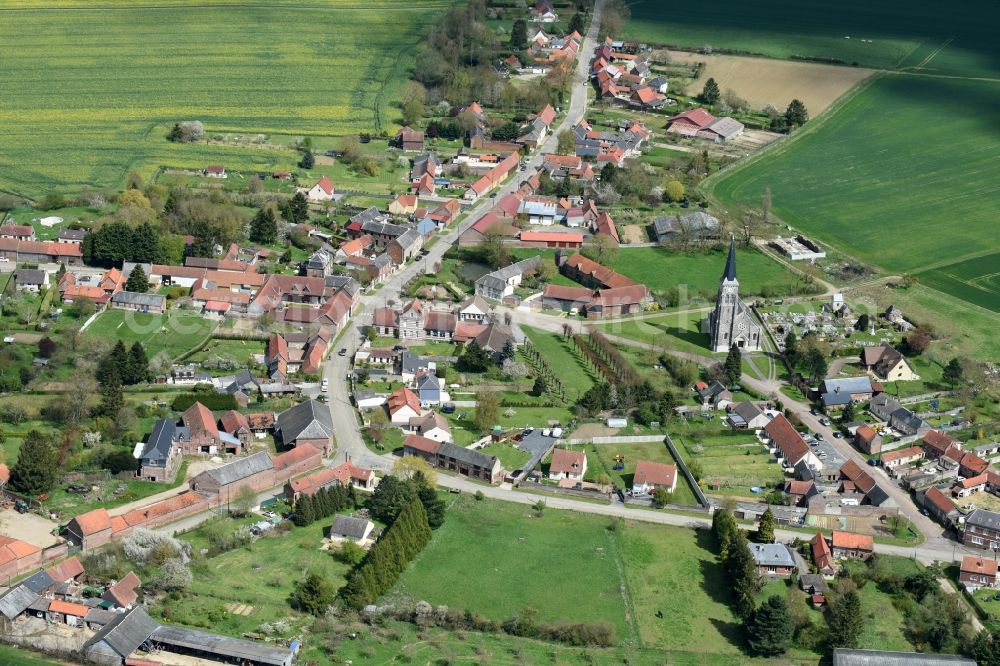 Coullemelle from above - Village view of Coullemelle in Nord-Pas-de-Calais Picardy, France