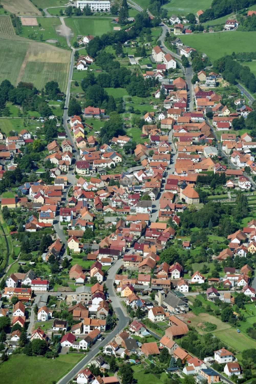 Aerial photograph Creuzburg - Village view in Creuzburg in the state Thuringia, Germany