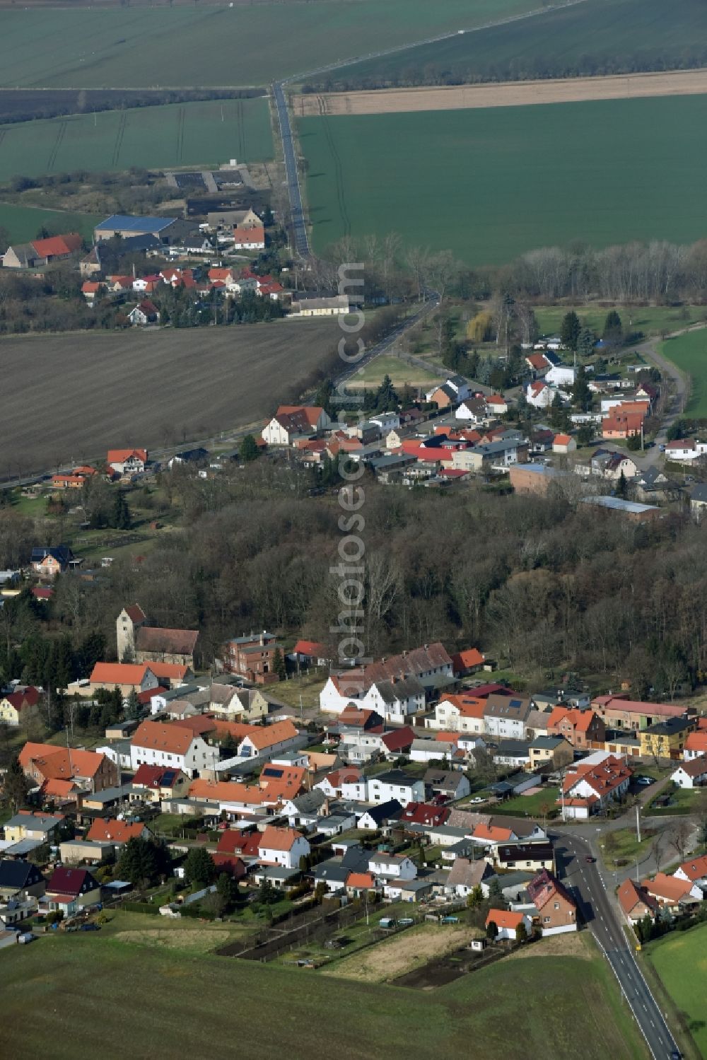 Aerial image Cörmigk - Village view of Coermigk in the state Saxony-Anhalt