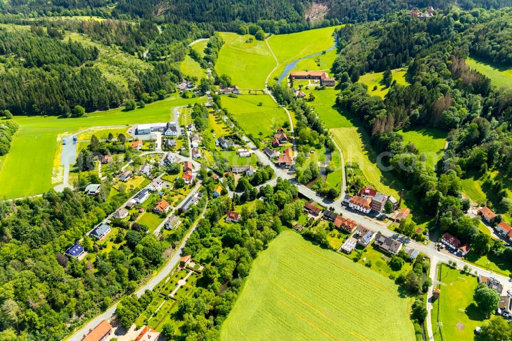 Dalwigksthal from above - Village view in Dalwigksthal in the state Hesse, Germany