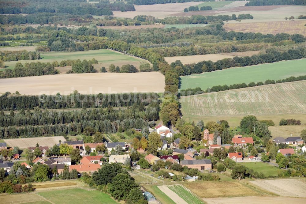 Danewitz from above - Village view of Danewitz in the state Brandenburg