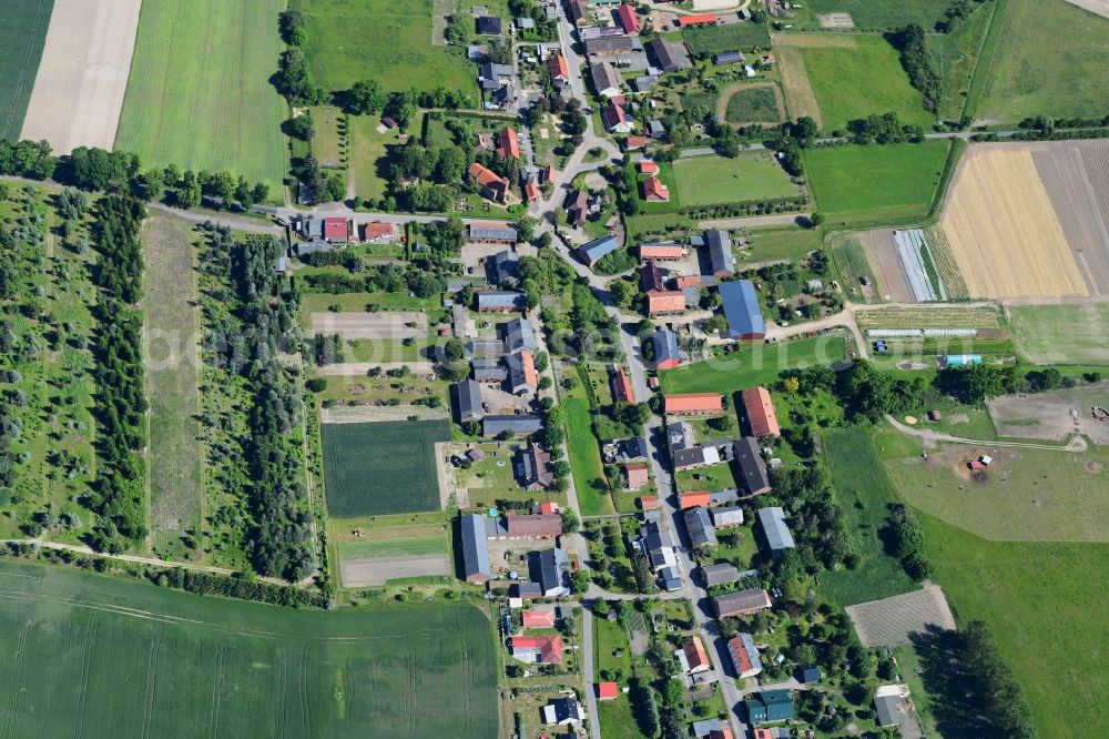 Aerial image Danewitz - Village view in Danewitz in the state Brandenburg, Germany