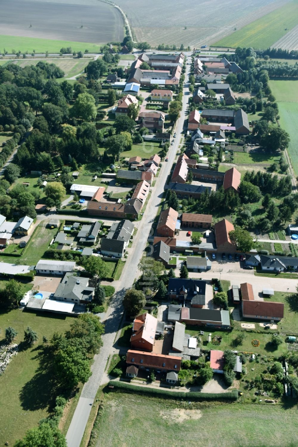 Döbbelin from above - Village view of Doebbelin in the state Saxony-Anhalt