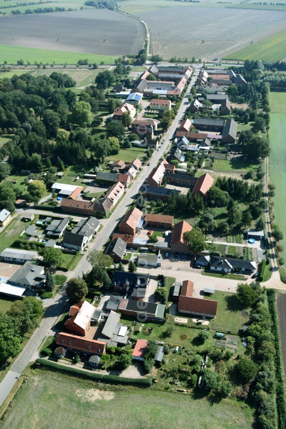 Döbbelin from the bird's eye view: Village view of Doebbelin in the state Saxony-Anhalt