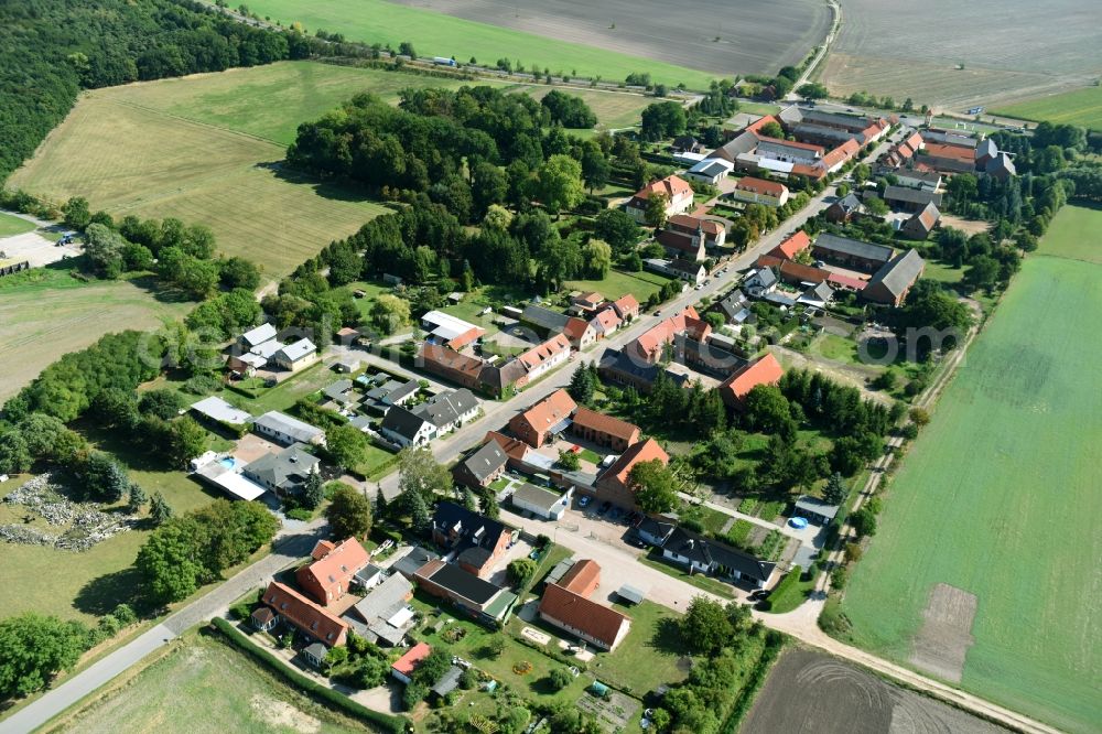 Aerial image Döbbelin - Village view of Doebbelin in the state Saxony-Anhalt