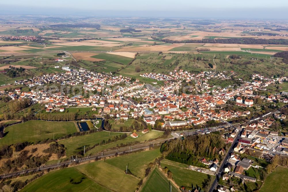 Dettwiller from above - Village view in Dettwiller in Grand Est, France