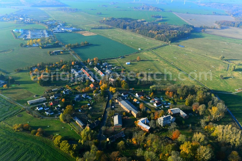 Aerial image Deyelsdorf - Village view in Deyelsdorf in the state Mecklenburg - Western Pomerania, Germany