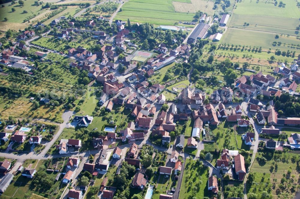 Dieffenbach-lès-Wœrth from the bird's eye view: Village view in Dieffenbach-lA?s-WA?rth in Grand Est, France