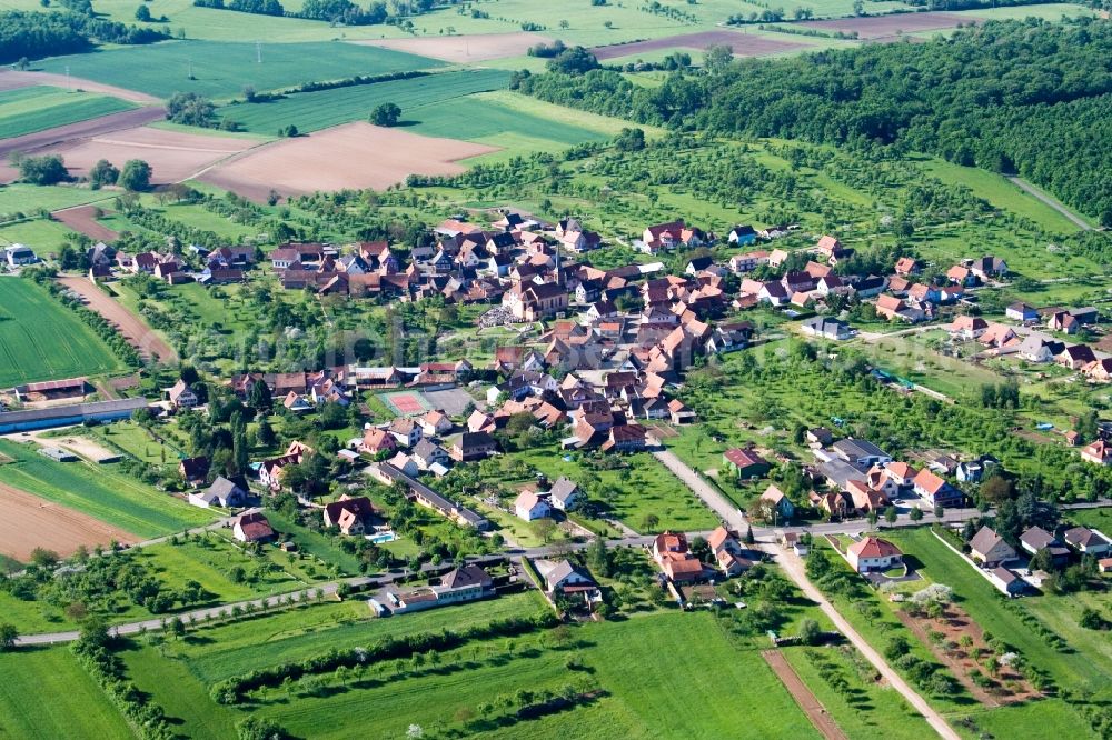 Aerial image Dieffenbach-lès-Wœrth - Village view in Dieffenbach-lA?s-WA?rth in Grand Est, France