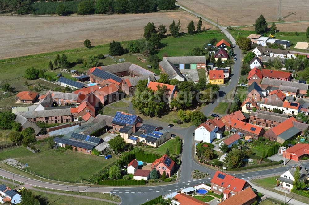 Dietrichsdorf from the bird's eye view: Village view in Dietrichsdorf in the state Saxony-Anhalt, Germany