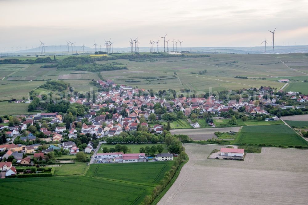 Dittelsheim-Heßloch from above - Village view in Dittelsheim-Hessloch in the state Rhineland-Palatinate