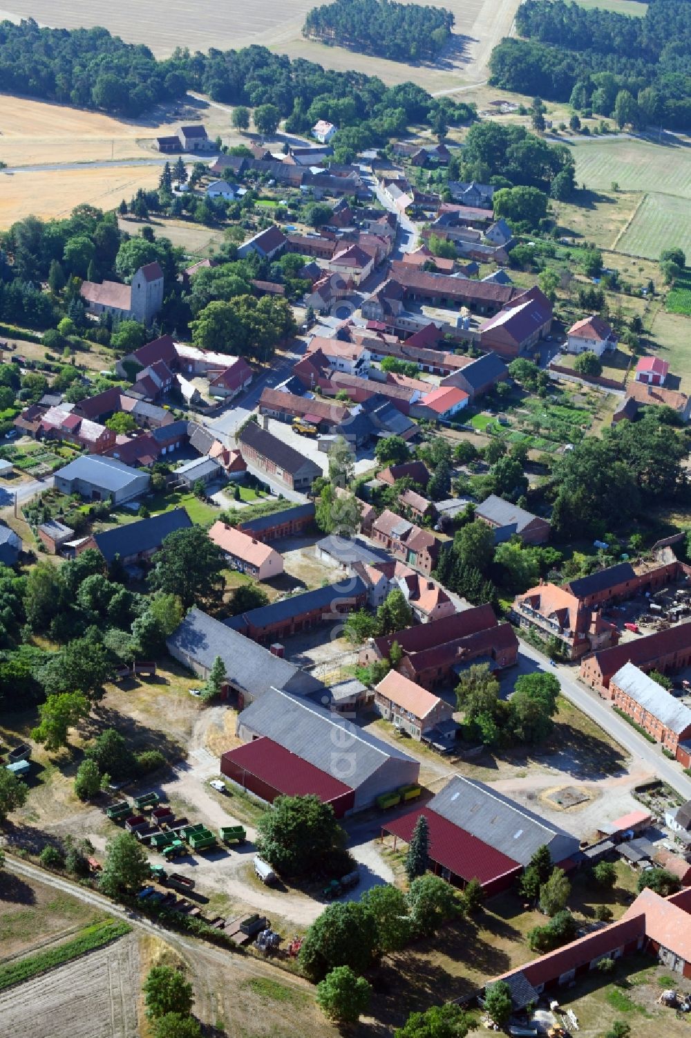 Aerial image Dobberkau - Village view in Dobberkau in the state Saxony-Anhalt, Germany