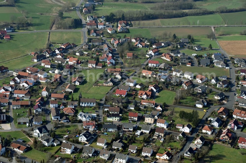 Dorfborn from above - Village view of Dorfborn in the state Hesse