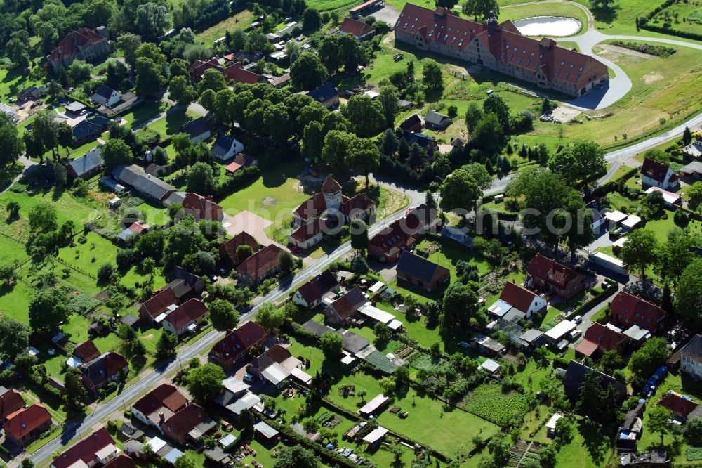 Düssin from above - Village view in Duessin in the state Mecklenburg - Western Pomerania, Germany