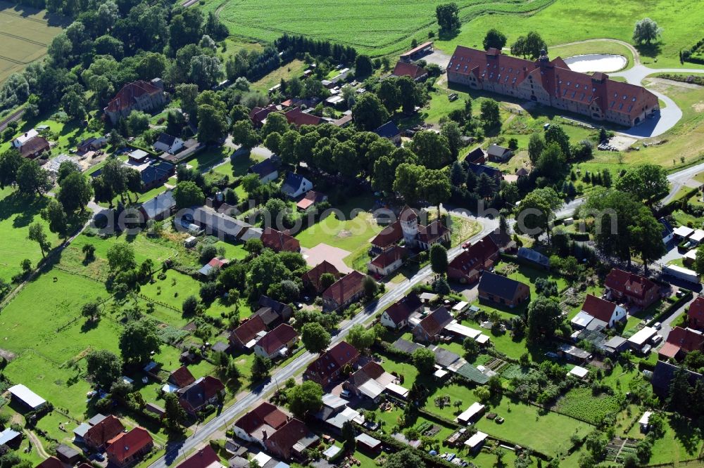 Aerial image Düssin - Village view in Duessin in the state Mecklenburg - Western Pomerania, Germany