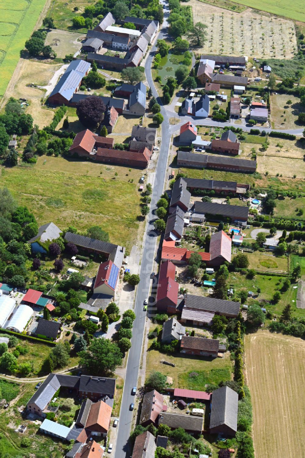 Aerial photograph Niedergörsdorf - Village view in the district Eckmannsdorf in Niedergoersdorf in the state Brandenburg, Germany