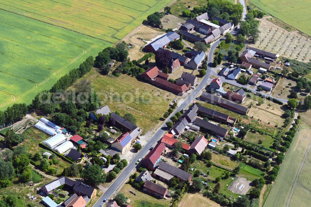 Niedergörsdorf from above - Village view in the district Eckmannsdorf in Niedergoersdorf in the state Brandenburg, Germany