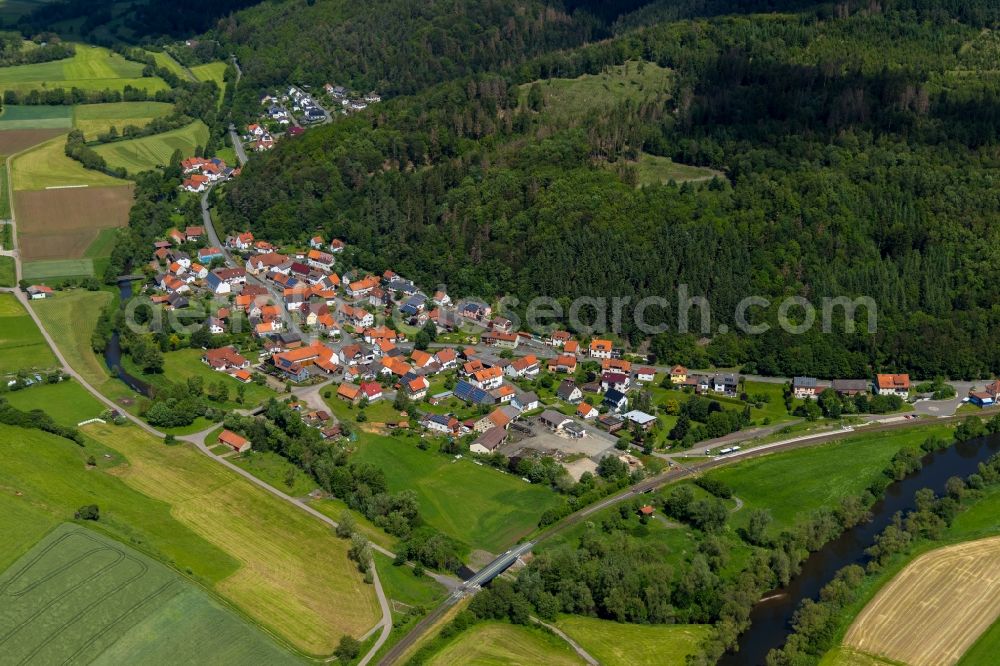 Ederbringhausen from the bird's eye view: Village view in Ederbringhausen in the state Hesse, Germany