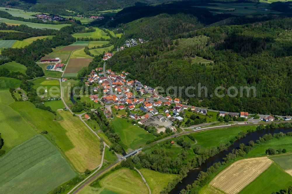 Aerial image Ederbringhausen - Village view in Ederbringhausen in the state Hesse, Germany