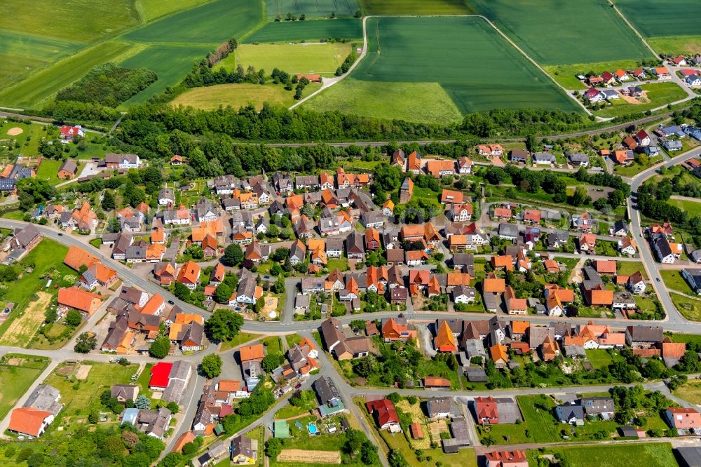 Ehringen from the bird's eye view: Village view in Ehringen in the state Hesse, Germany