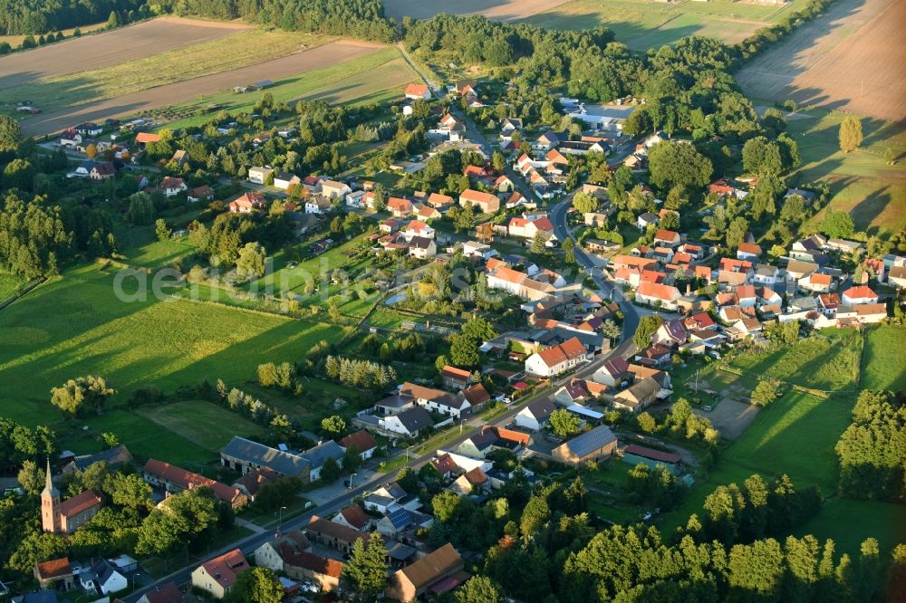 Emstal from the bird's eye view: Village view in Emstal in the state Brandenburg, Germany