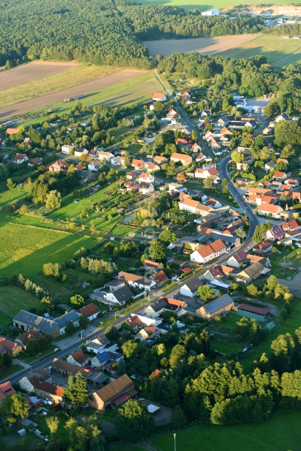 Aerial image Emstal - Village view in Emstal in the state Brandenburg, Germany