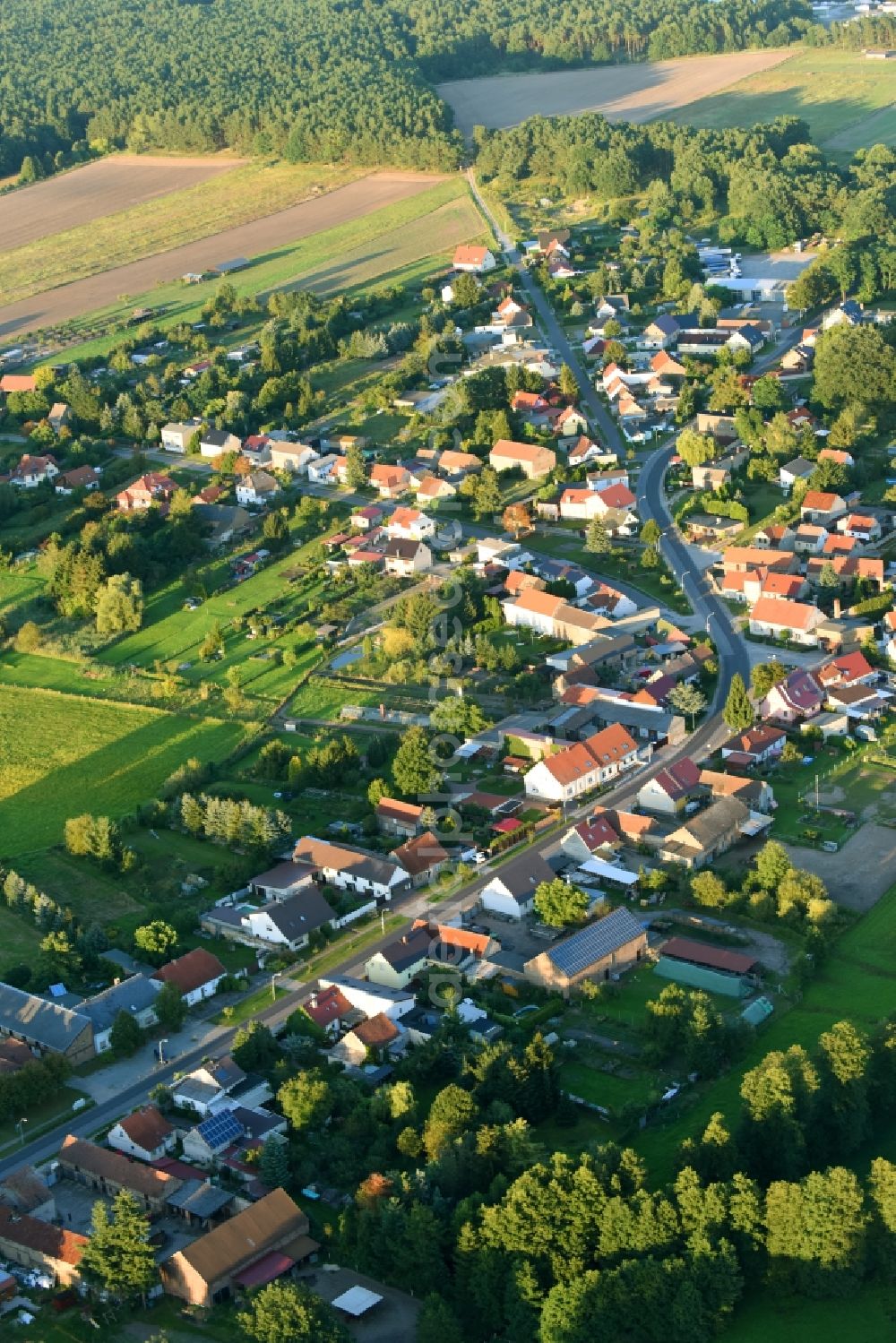 Aerial photograph Emstal - Village view in Emstal in the state Brandenburg, Germany