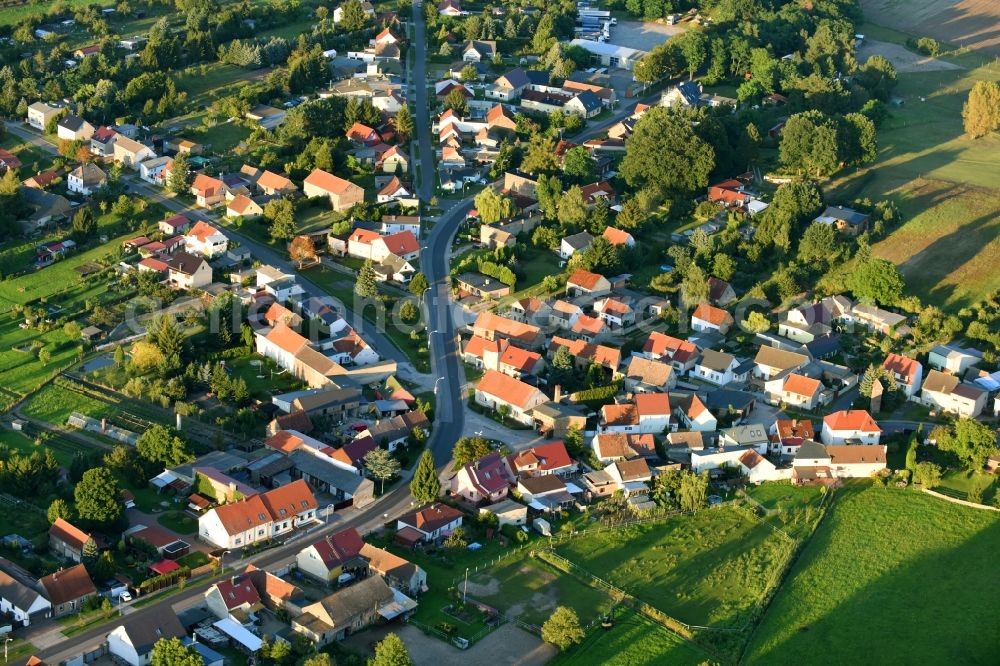 Emstal from above - Village view in Emstal in the state Brandenburg, Germany