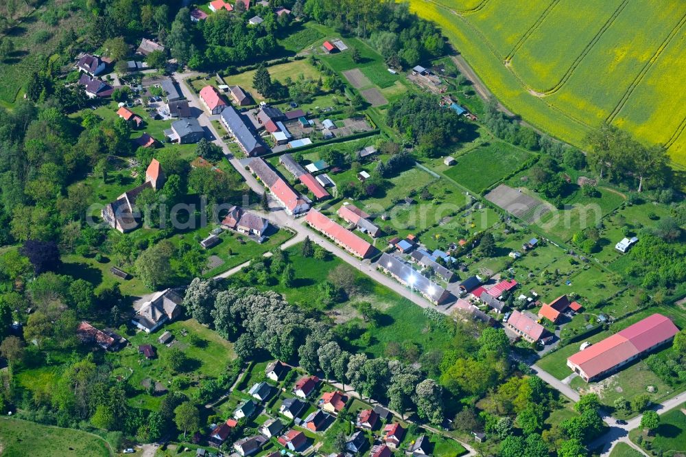 Aerial image Bülow - Village view in Buelow in the state Mecklenburg - Western Pomerania, Germany