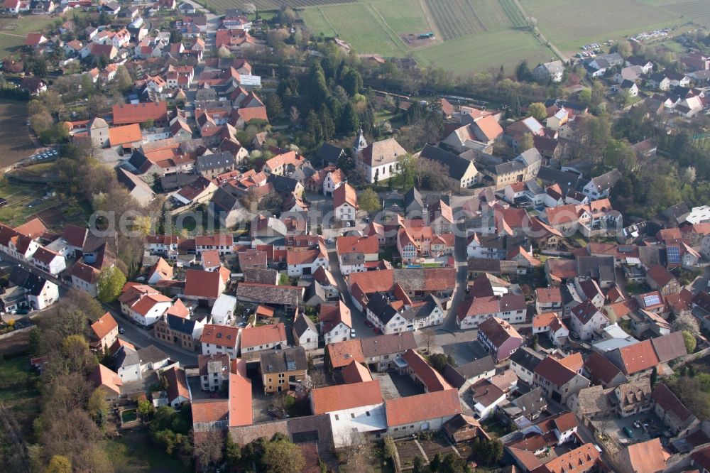 Aerial photograph Eppelsheim - Village view in Eppelsheim in the state Rhineland-Palatinate