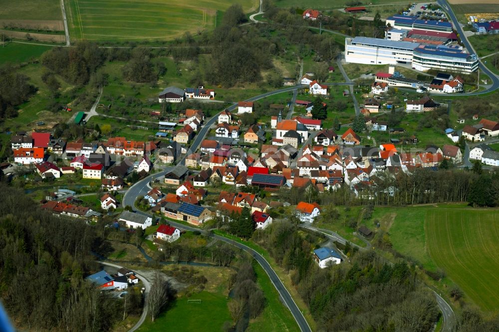 Erlenbach from the bird's eye view: Village view in Erlenbach in the state Baden-Wurttemberg, Germany