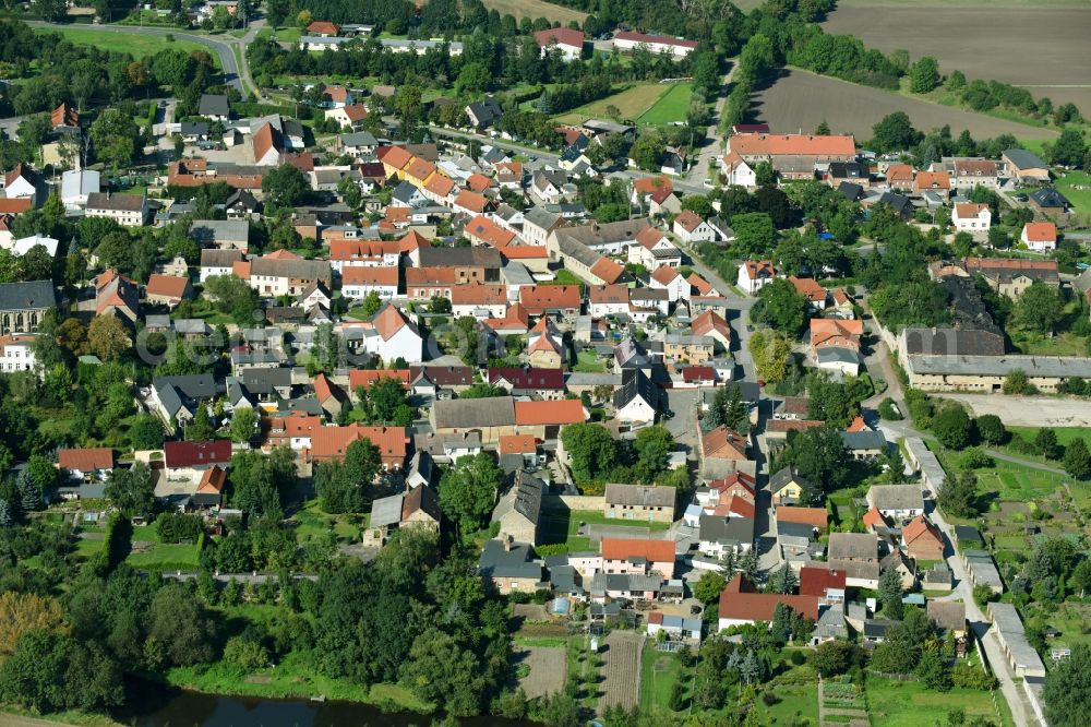 Etgersleben from above - Village view in Etgersleben in the state Saxony-Anhalt, Germany