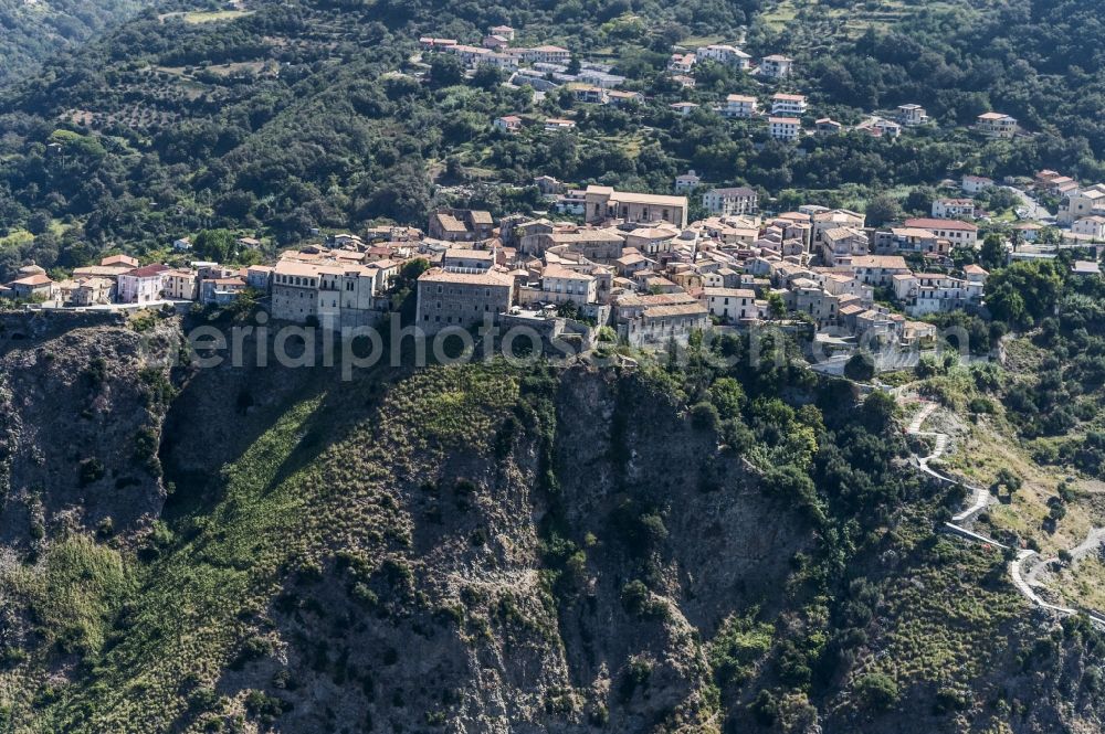 Aerial image Fiumefreddo Bruzio - Village view of Fiumefreddo Bruzio in Calabria, Italy