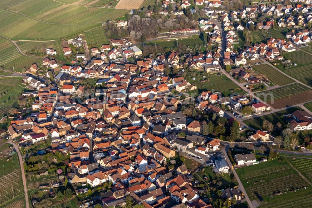 Frankweiler from above - Village view in Frankweiler in the state Rhineland-Palatinate, Germany